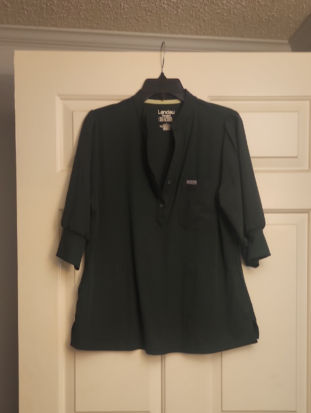 Landau Women's Dark Green Split V-Neck Tunic